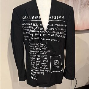 H&M Black Graphic Blazer